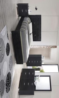 HOT DEAL] Brahma Black Panel Bedroom Set