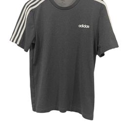 Adidas T shirt Men Medium Gray Climalite Tee Active Short Sleeve Stretch