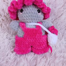 Cat in Hat and Overalls Crochet Plushie