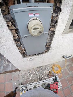 Stucco electric meter patch