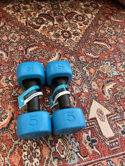 2  X 5 Lb Dumbbells 