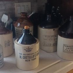 Antique Crocks- Western Pottery, Ginger Beer Bottles, Various Advertising,  And Various Sizes.