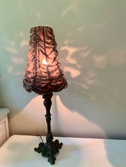 Vintage Inspired Lamp with Velvet Shade