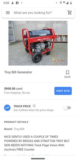 Troy- bilt ( 5500 watts ) Generator