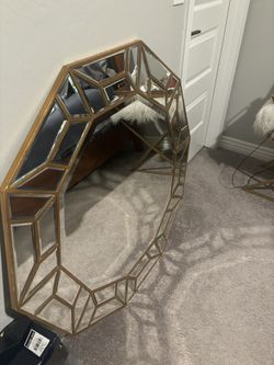 Octagon Gold Geometric Mirror- Large