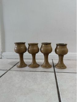 Handmade Pottery Goblets / Decorative Cups (Set of 4)