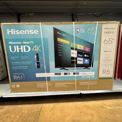 65” Hisense Smart 4k Roku Led Tv 