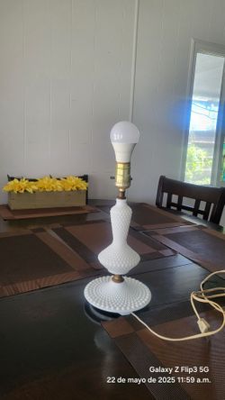 Vintage White Milk glass Lamp