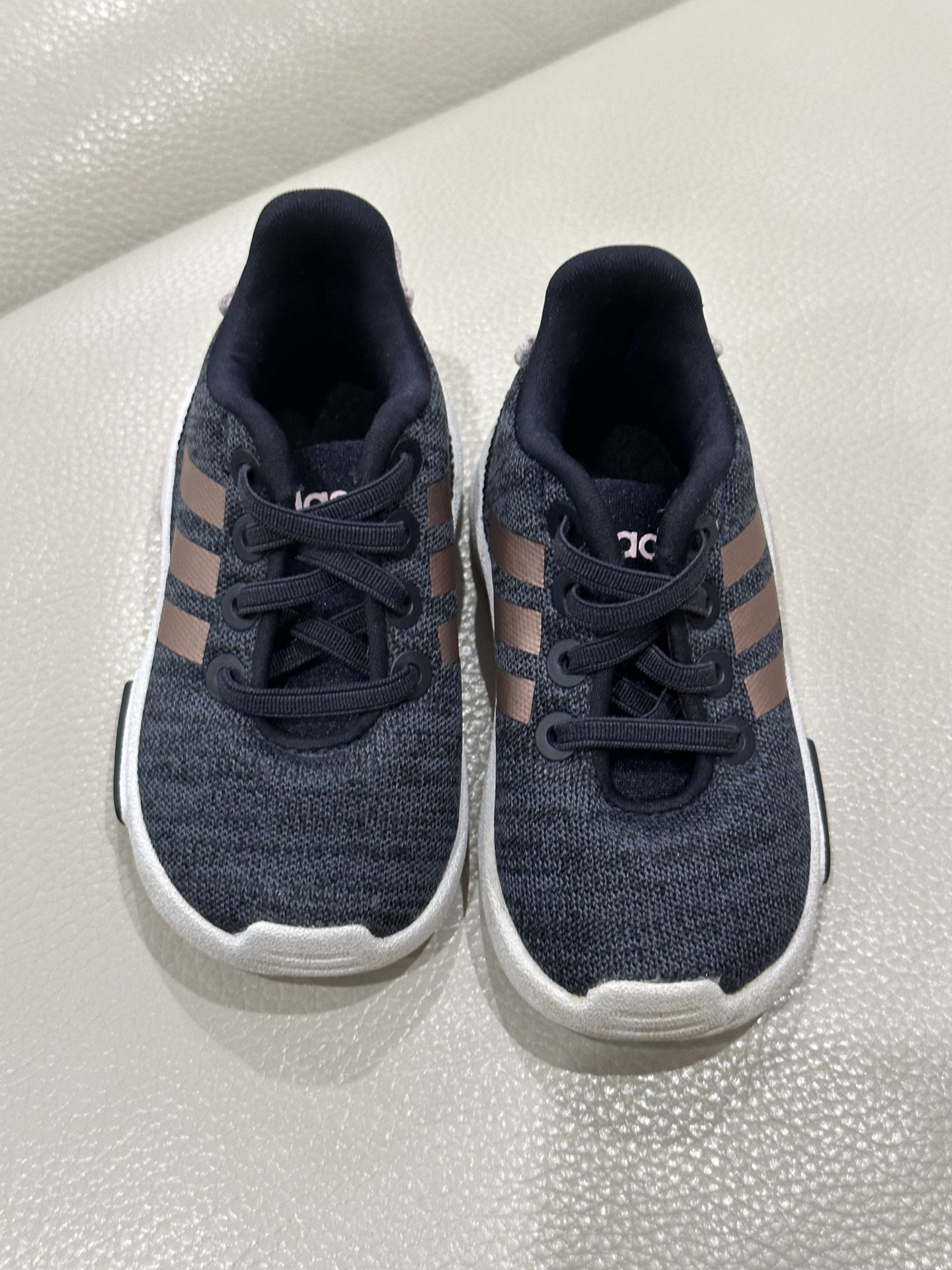 Adidas Toddler Shoes Girls Size 4K, Navy Blue/Rose Gold