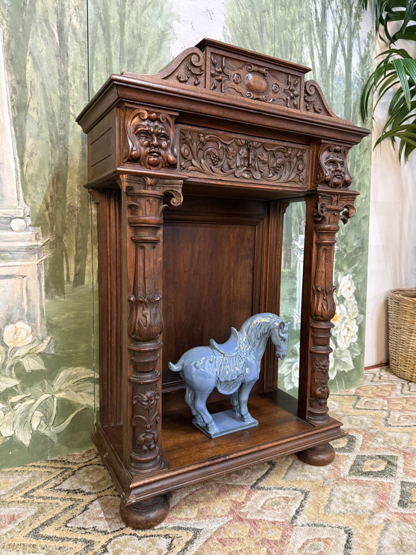 Antique Wood Carved Pedestal Table