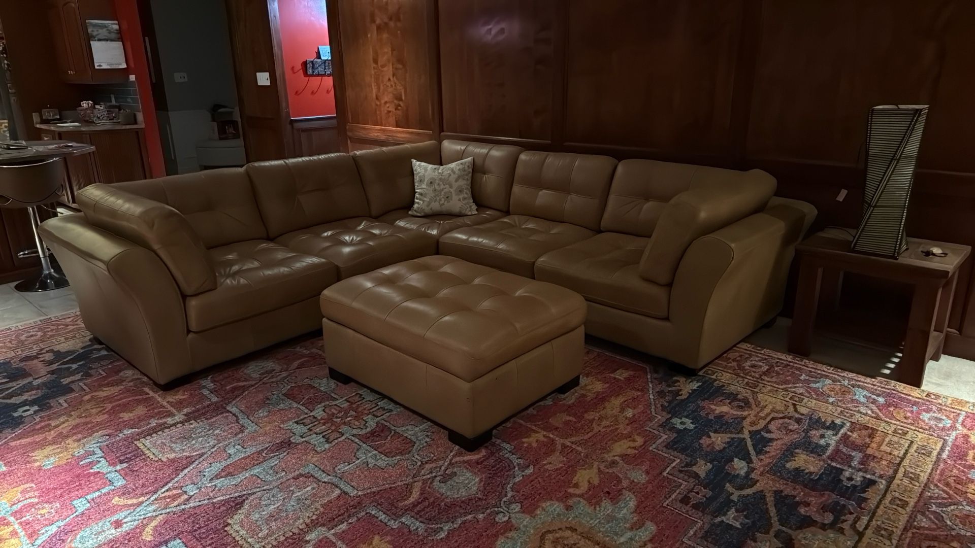 L-Shaped Leather Couch.