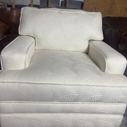 White barrel armchair