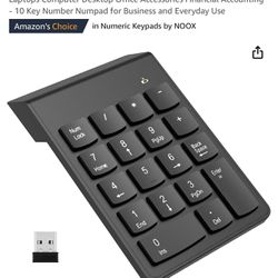 NOOX Efficient Wireless Numpad Numeric Keypad Number Pad for Laptops Computer Desktop Office Accessories Financial Accounting - 10 Key Number Numpad f