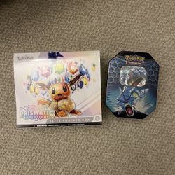 Pokemon Cards TCG Prismatic Evolutions Elite Trainer Box ETB + Hidden Fates Gyarados Tin New Sealed