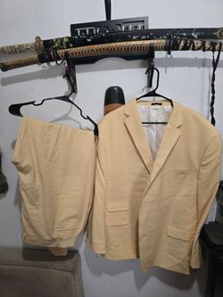 Big and tall Sean John Men's 2-Piece Linen Blend Suit Tan Beige NWOT Size [Insert Jacket Size, e.g., 46R]
