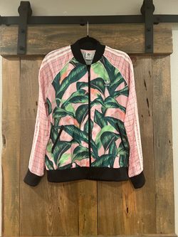 Adidas Originals x FARM Rio Tropical Palm Leaf Grid Track Jacket Large