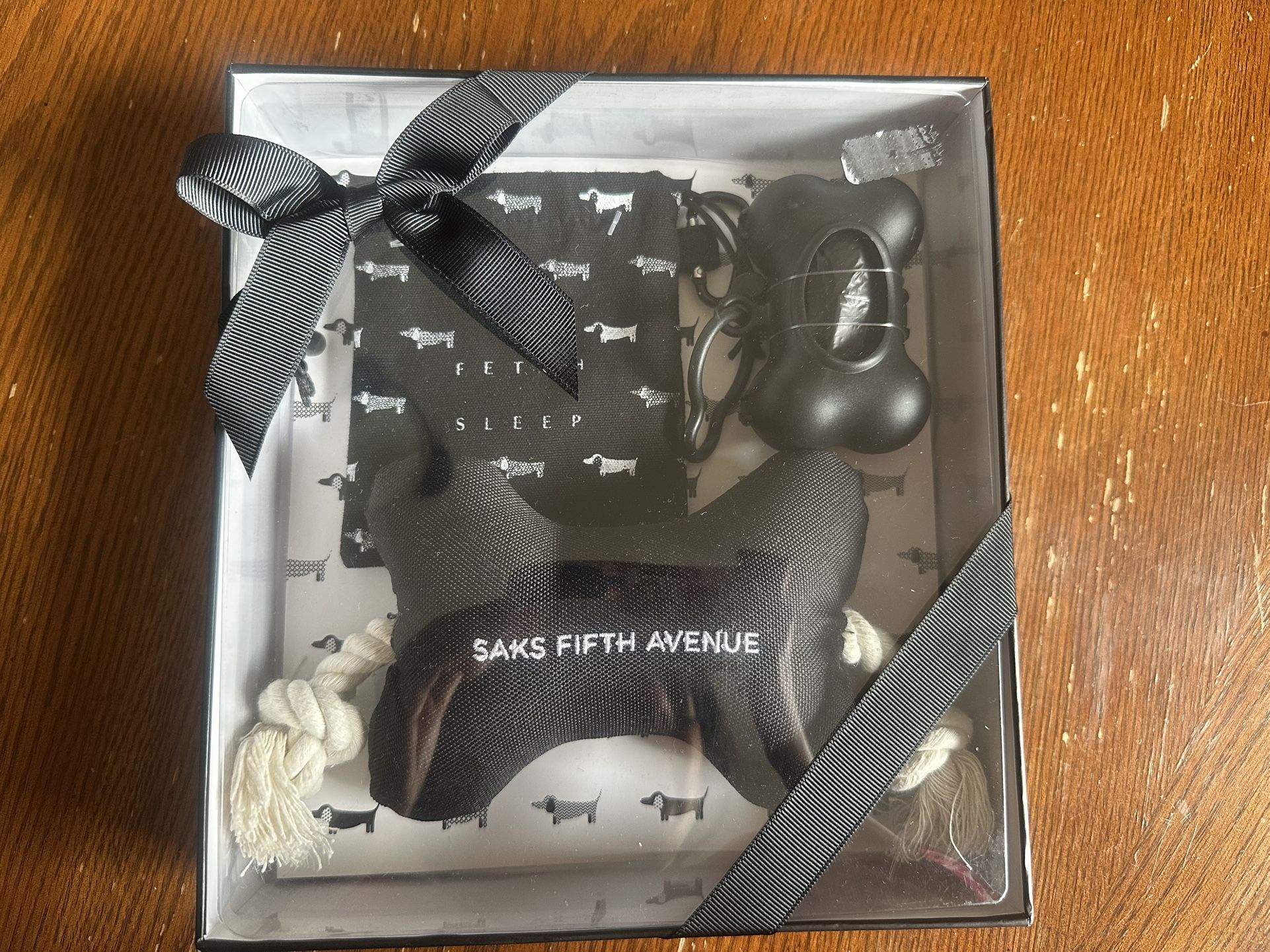 New in Box! Saks Fifth Avenue 3-Piece Dog Pet Gift set