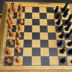 Vintage Wooden Chess Board
