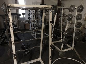 Ez curl barbells and rack 20-100