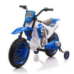 Blue Electric Off-Road Vehicle Children's Bike with Auxiliary Wheel