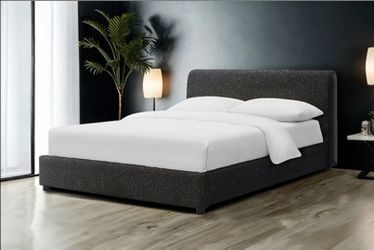 Queen size Black Boucle Bed Frame