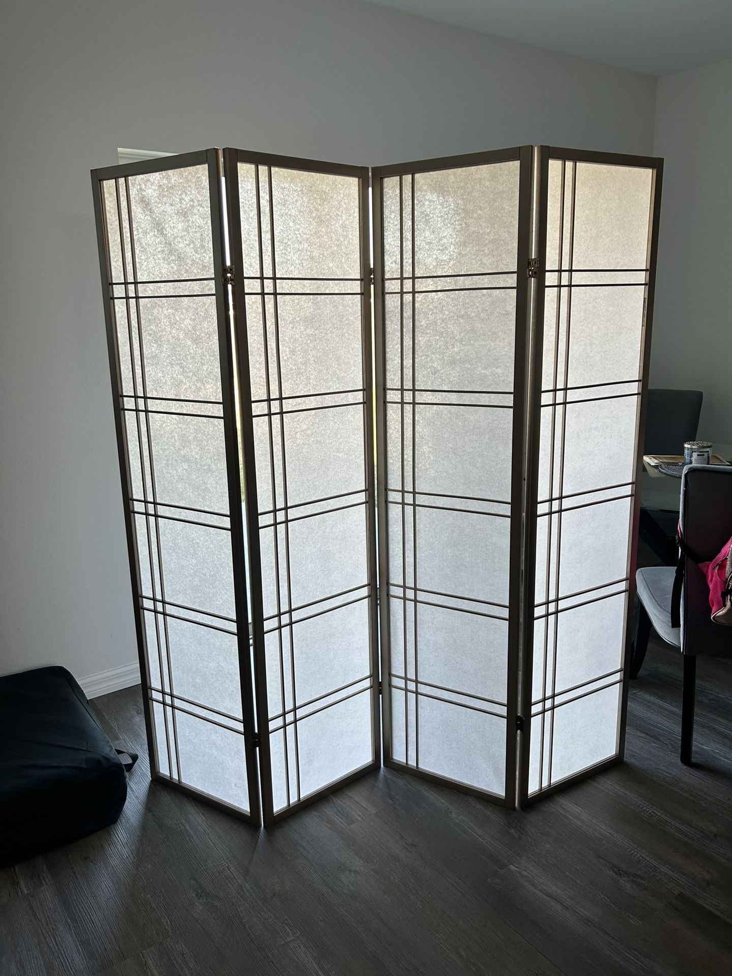 Room Divider 4 Panel Gold