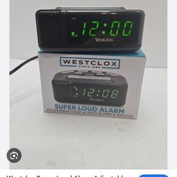 Westclox Super Loud Alarm Adjustable Loud or Soft Alarm & Snooze 88141