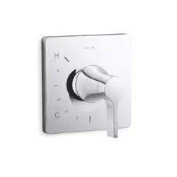 KOHLER Venza 1-Handle Pressure-Balancing Valve Trim in Polished Chrome (Valve Not Included)