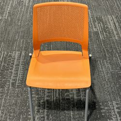 SitOnIt Seating - Lumin Series - Lumin, 4-leg, Silver Frame, Tangerine