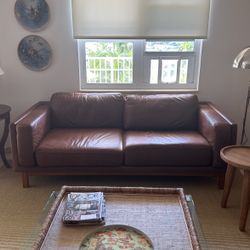 West Elm Dekalb Leather Sofa