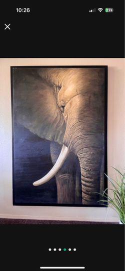 Large Canvas Art - Close Up Elephant