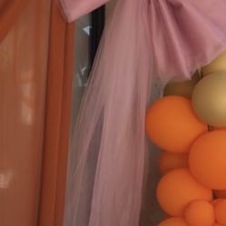 Giant tule pink Bow & Flowers