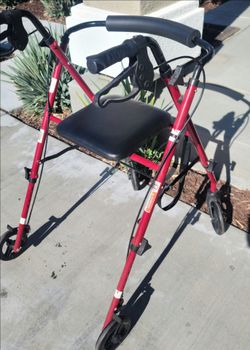 Rolling adult walker Red