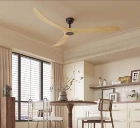 FUFU&GAGA 72 in. Natural Brown Wood Ceiling Fan with 6-Speed Reversible DC Motor and 1/4/8H Timer, M