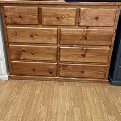 9 drawer pine oak wood color