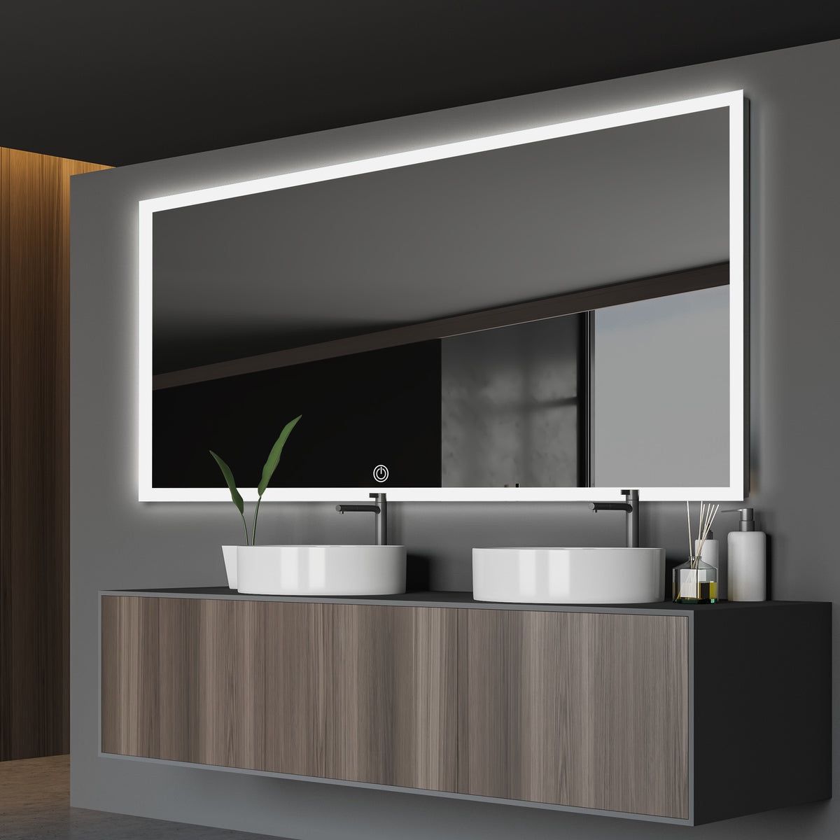 LED Bathroom Mirror with Lights And Defog,All Products : American Fashion Style Bags On Sale