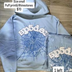 Blue Sp5der hoodie small