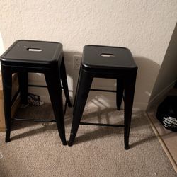 Industrial Bar Stools Black/Metal