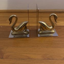 Vintage Antique Bookshelf Bookends Brass Midcentury