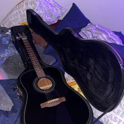 Fender Black Acoustic Guitar  + Hard Protective Case