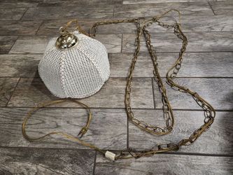 vintage hanging chain whicker light rattan
