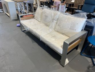 3-Seats Aluminum Patio Sofa Furniture