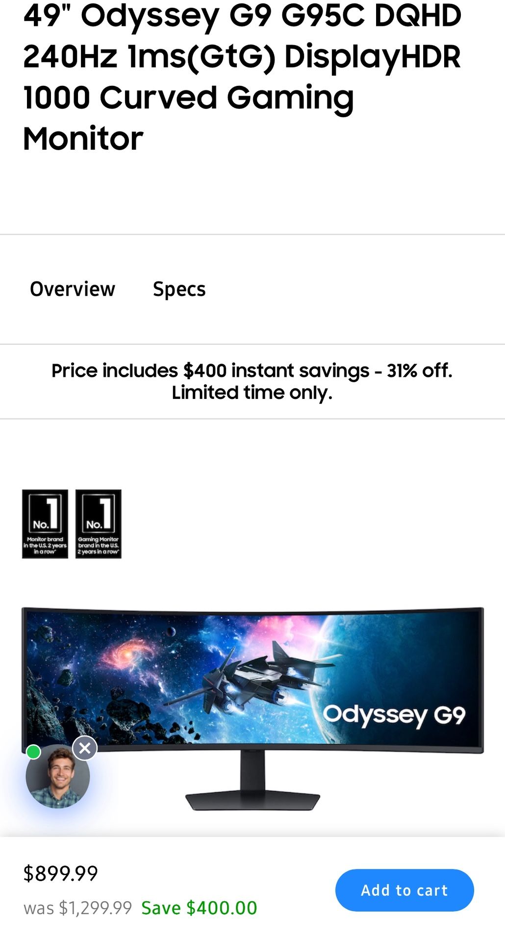 49" Odyssey G9 G95C