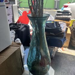 Floor Glass Vase Turquoise