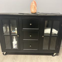 Black Rolling Cabinet/Salon Station