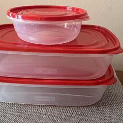 Rubbermaid TakeAlongs Food Storage - Set of 3 Containers with Lids  