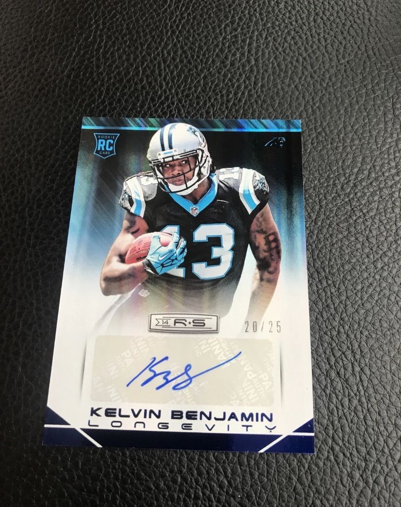 2014 Panini Rookies & Stars KELVIN BENJAMIN Longevity Blue Auto 20/25 Panthers