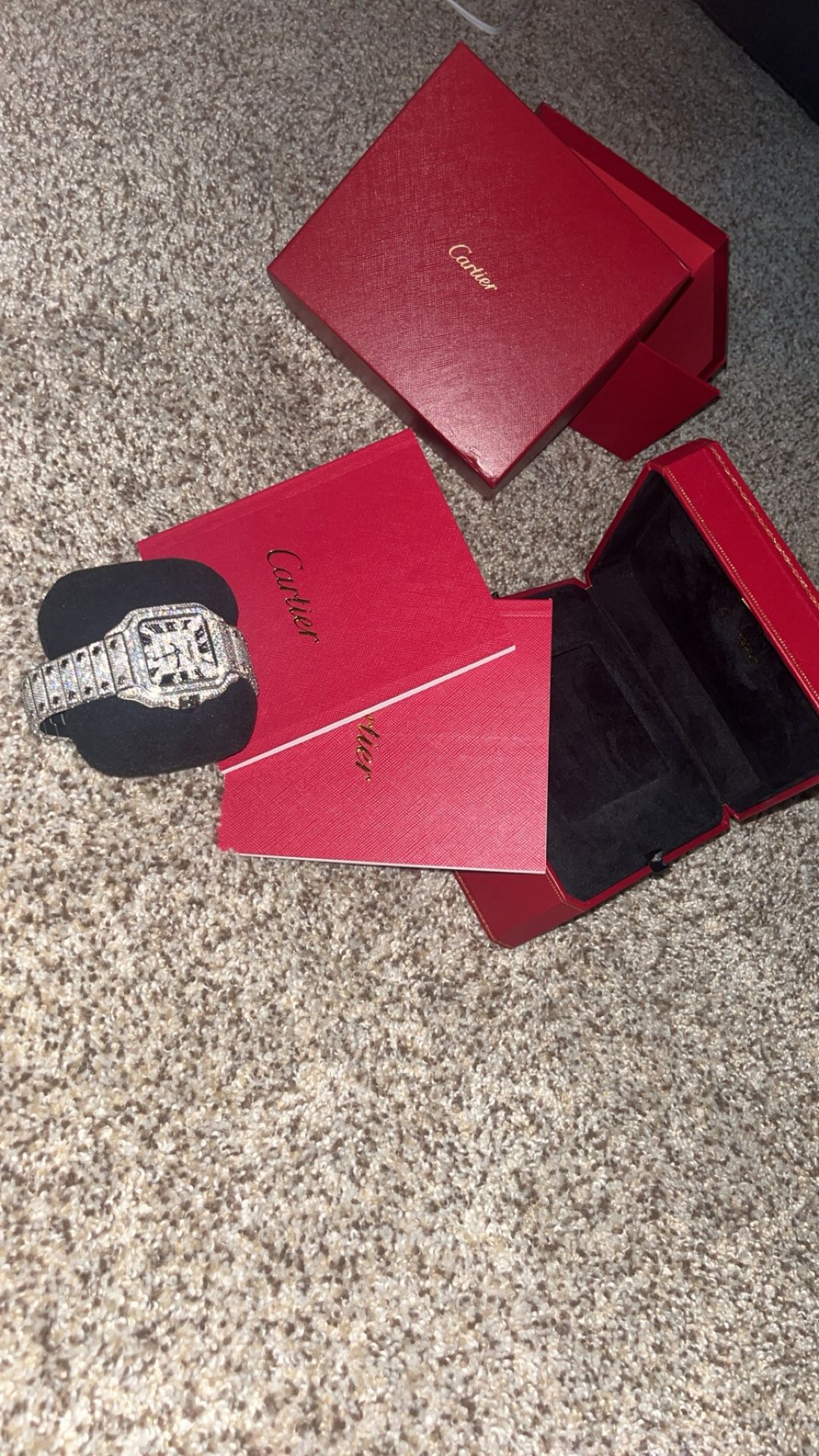 Silver Iced Out Cartier