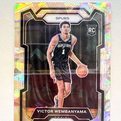2023-24 Panini Prizm #136 VICTOR WEMBANYAMA Rookie Cracked Ice Spurs RC Wemby