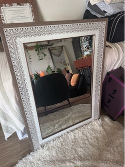 Decorative Carved Wood Bohemian Mirror